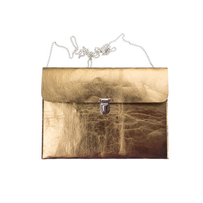 Clutch Tasche in Bronze mit Kette